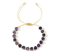 SUXUMHAO Heart Bracelets for Women,Boho Handmade Natural Stone Bracelets Crystal Beads Bracelet Jewelry-Purple