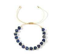 SUXUMHAO Heart Bracelets for Women,Boho Handmade Natural Stone Bracelets Crystal Beads Bracelet Jewelry-Dark Blue