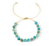 SUXUMHAO Heart Bracelets for Women,Boho Handmade Natural Stone Bracelets Crystal Beads Bracelet Jewelry-Blue