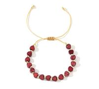 SUXUMHAO Heart Bracelets for Women,Boho Handmade Natural Stone Bracelets Crystal Beads Bracelet Jewelry-Red
