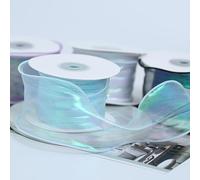 suxuMhao Light Blue Ribbon for Gift - 2 Rolls Wide Present Ribbon, Each 6CM*10M/2.36 * 393.7in Polyester Ribbon Designed for Gift Wrapping & Crafts