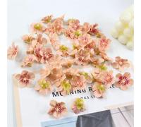 SUXUMHAO Realistic Artificial Cherry Blossoms-Fake Silk Flowers,100pcs Artificial Flowers Bulk,0.98IN Diameter,Beige Red for Home Party Wedding Decor