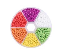 suxuMhao Rice Bead Box Set, 1900pcs 3mm Glass Seed Beads - Colorful Mixed Beads for Jewelry Making, DIY Crafts Embroidery Bead Assortment, Handmade Materials Jewelry Making Supplies,R02