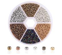 suxuMhao Rice Bead Box Set, 3900pcs 2mm Glass Seed Beads - Colorful Mixed Beads for Jewelry Making, DIY Crafts Embroidery Bead Assortment, Handmade Materials Jewelry Making Supplies,Metallic Color