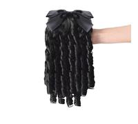 SUXUMHAO Romantic Curly Baroque Rococo Wig 18th Century Colonial Lady Civil War Ball Costume Wig (Black)