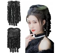 SUXUMHAO Romantic Curly Baroque Rococo Wig 18th Century Colonial Women Civil War Ball Costume Wig (Dark Brown)