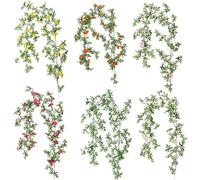 suxuMhao Silk Daisy Flower Garland Artificial Daisy Flowers Vine for Party Wedding Arch Floral Decor-Dark Pink