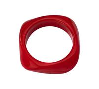 SUXUMHAO Square Acrylic Resin Bangle Bracelet Wide Geometric Irregular Wristbands Women,Red