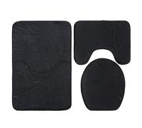 SUXUMHAO Three-Piece setLuxury Bathroom Rug Mat, Extra Soft and Absorbent Microfiber Bath Rugs, Non-Slip Plush Shaggy Bath Carpet, Machine Wash Dry, Bath Mats for Bathroom Floor,The Clouds are Dark