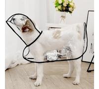 suxuMhao Waterproof Dog Raincoat, Lightweight Pet Rain Clothes with Poncho Hood (XXL, Black)