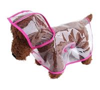 suxuMhao Waterproof Dog Raincoat, Lightweight Pet Rain Clothes with Poncho Hood (XXL, Rose)