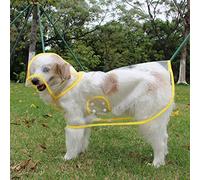 suxuMhao Waterproof Dog Raincoat, Lightweight Pet Rain Clothes with Poncho Hood (XXL, Yellow)