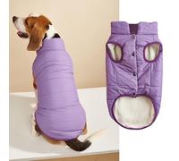 suxuMhao Windproof Winter Jacket Dog Coat Warm Vest Cold Weather Pet Apparel with 2 Layers Fleece Lined for Small Medium Large Dogs (S, Purple)