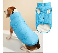 suxuMhao Windproof Winter Jacket Dog Coat Warm Vest Cold Weather Pet Apparel with 2 Layers Fleece Lined for Small Medium Large Dogs (XXL, Blue)