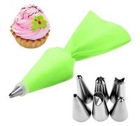 suxuMhao with Nozzle Stainless Steel Kitchen Accessories Converter Pastry Bag Icing Piping Cake Nozzle Set Baking Tools 8pcs(Green)