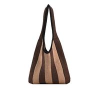 SUXUMHAO Women's Woven Shoulder Bag Woven Tote Bag and Cosmetic Bag,Summer Beach Weaving Chic Woven Tote Handbags Shoulder Bags 14.56 * 0.38 * 11.41inch -Brown