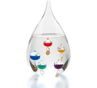 Suyak Galileo Tear Drop Shaped Free Standing Thermometer - Elegant Home Decor & Room Thermometer, Father's Day Gift for Men - Indoor Temperature Reading (16 CM)