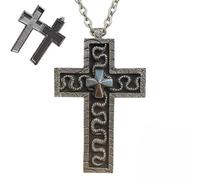 Suyaloo Thanos necklace,3D Printed Cross Necklace with Dark Box Ten Character Pendant,Vintage Handmade Men's and Women's Pendant Jewellery,Fashion Unisex Gift Ideas