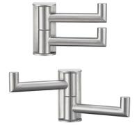 Suyar Brushed Nickel Double Towel Hook, Bathroom Swivel Robe Hook 2 Arms