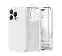 SuydanBox Magnetic for iPhone 16 Pro Max Case, Compatible with MagSafe, [Full Camera Protection][Screen Protector] Silicone Shockproof Protective Phone Case for iPhone 16 Pro Max 6.9", White