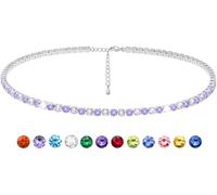Suyi February Birthstone Necklace Tennis Necklace for Women Cubic Zirconia Necklace