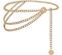 Suyi Gold Chain Belts for Women Waist Chain Belt Multilayer Body Belly Chain 90CM Gold