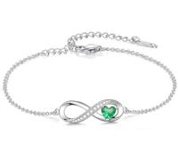 Suyi Infinity Bracelet for Women Cubic Zirconia Friendship Bracelets Green