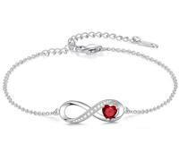 Suyi Infinity Bracelet for Women Cubic Zirconia Friendship Bracelets Red
