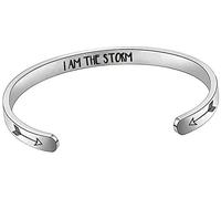 Suyi Inspirational Bracelet for Women Personalized Gift Cuff Bracelet Mantra Engraved Birthday Bangle Bracelet I Am the Storm