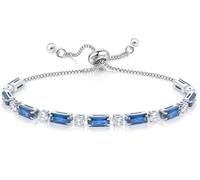 Suyi Tennis Bracelet Birthstone Bracelet with Cubic Ziconia Silver Slider Bracelet Gifts for Birthday December Birthstone Bracelet