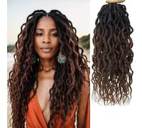 SuyiIRL 18 Inch Crochet Soft Curly Curly Synthetic Hair Extensions Bohemian Synthetic Braids with Curly Tips 1B/33