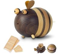 Suyka Bee Toothpick Holder with 250 Bamboo Toothpicks - Funny Kitchen Decor, Cute Toothpick Dispenser for Home, Dining Table, Housewarming Gifts New Home, Bee Lovers (Bee Toothpick Holder)