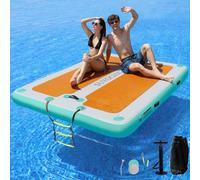 SUYOCHIC 10FT x 6FT Inflatable Floating Dock, Inflatable Swim Platform Dock Boat Float, Tanning Pool with Non-Slip EVA Surface, Floating Mat Lake Floats for Pool Beach Ocean