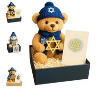 SUYOIKHGMN Hanukkah Emotional Support Plush Toy, Mini Bear and Rabbit Hug Doll: Faith, Light, and Joy-In Every Hug