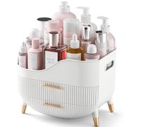 Suyoo Makeup Organiser with Drawers, Large Capacity Skincare Cosmetic Organiser for Vanity,Cosmetic Display Cases Makeup Storage Box for Bedroom, Bathroom, Ideal Gifts for Women(White)