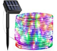 Suyoo Solar String Lights Outdoor Waterproof LED Rope Lights Christmas Lights 12M/39ft 100 LEDs 8 Modes Tube Light for Garden Wedding Party Christmas Decorations（Multi-Color）