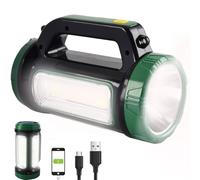 SUYOOULIN LED Searchlight Spotlights Lantern, Solar Rechargeable Super Bright 10000LM Handheld LED Flashlight, Multifunction Camping Lantern Work Light, 6 Light Modes, Waterproof