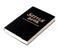 SuyuanArt A5 Sketch Book with Kraft Black Paper Cover, 1 Pack 120-Sheets (68lb/100gsm),Open Binding Sketch Pad Blank Journal Notebook for Sketch,Draw, Doodle, or Take Notes