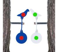 SuyuanArt Self-Healing Auto-Reset Steel Targets - Hunting & Shooting Spinning Targets for BB Guns/Air Rifles/Handguns/Slingshots,Metal Backyard Shooting Target, Blue White Bird Design