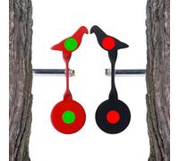 SuyuanArt Self-Healing Auto-Reset Steel Targets - Hunting & Shooting Spinning Targets for BB Guns/Air Rifles/Handguns/Slingshots,Metal Backyard Shooting Target,Red Black Bird Design