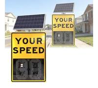 SUYUDD Solar Radar Speed Sign 20x27 Inch/24x35 Inch | Solar-Traffic Feedback Warning Board | LED Radar Speed Monitor Solar Powered Sign | for Streets & Neighborhoods