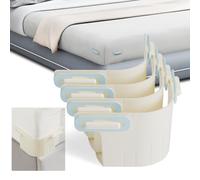 SUYUKU Bed Sheet Holder Straps with Lock Clips - Heavy Duty Sheet Fasteners for Fitted Sheets, Open-Corner Design, Non-Slip Grips - No More Loose or Wrinkled Sheets - Blue