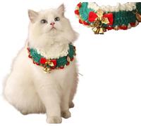 SUYUKU Christmas Cat Collar Breakaway Kitten Collar with Bells and Bow for Kitten Santa Claus Puppy Pet Supplies Stuff Accessories (S, Bell)
