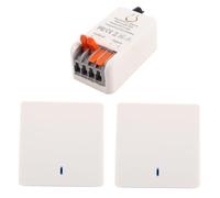 SUYUKUFU DC 12V 16A Wireless Light Switch with Wire Connectors Terminals Blocks 5V-48V 24V Wall Panel Remote Control Light switches, RF Transmitter, Battery Included (White)
