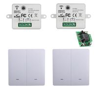 SUYUKUFU Wireless Light Switch Wall Panel RF Safety Code, AC 220V 85V-240V Remote Control Light Relay Switch Receiver for Electric Appliance, No Wiring Easy to Install (2 Receivers with 2 Wall Panels)