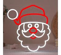 SUYUZUR Santa Claus Neon Sign Christmas Neon Light for Wall Decor Colorful LED Sign Santa Light Up Sign for Bedroom Kids Room Backyard Cafe Christmas Tree Party Decoration