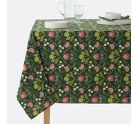 Suzanna Printed Tablecloth in Washed Cotton Green/Print