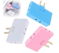 Suzcan Rotatable Socket Converter, 3 Way Rotatable Socket Converter, Rotatable Socket Converter, Foldable 2-Prong Swivel AC Adapter. (3Pcs)