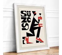 SUZE Modernist Vintage Framed Wall Art Print A1 (84.1×59.4cm) White, Wall Decor for Living Room, Bedroom, Office & Home, Ready to Hang, Art Gift