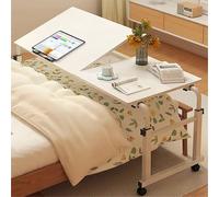 SUZEPER Adjustable Tilt Overbed Desk with Wheels, Adjustable Height Over The Bed Table,Standing Laptop Desk,Tiltable Tabletop,for Bedroom Work(47" W, White)